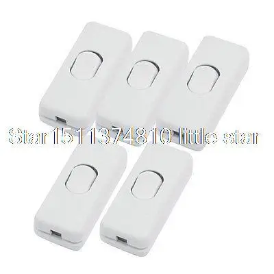 5 Pcs Room Indoor AC 250V 2A ON/OFF In Line Cord Switch White|room ...