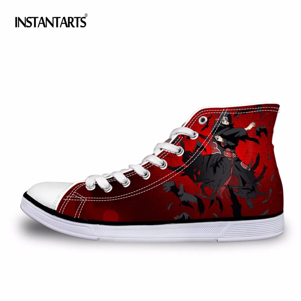 

INSTANTARTS Mens High-Top Vulcanized Shoes Fashion Anime Naruto Cool Uchiha Itachi Printed Men Canvas Shoes Student Boy Sneakers