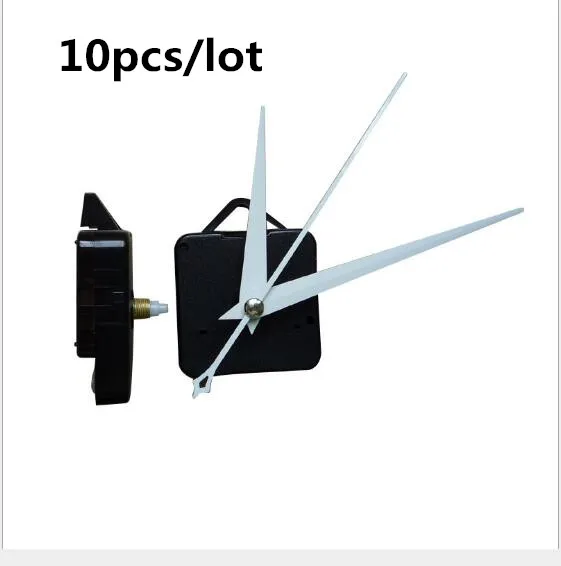 

10pcs/lot high quality Clock Mechanism with Quartz Wall Clock Movement Watch Mechanism DIY Repair Tool Parts Kit white Hands