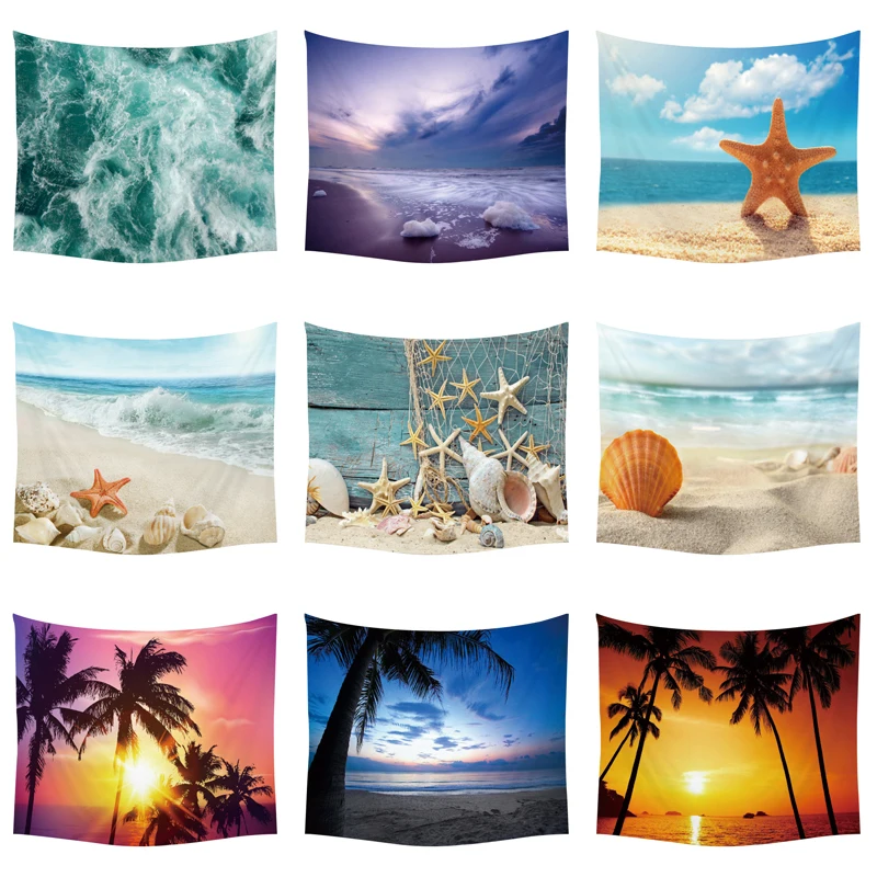 

Beach Tapestry Tapestry Psychedelic Plain Wall Tapestry Ocean Decorations Theme Sea Boho Decor Custom Tapestry Wall Hanging
