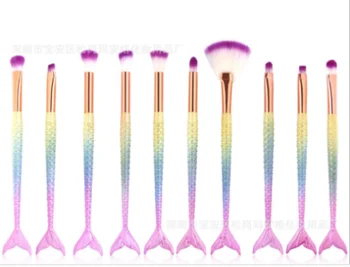 

Mermaid Makeup Brushes Foundation Blending Powder Eyeshadow Contour Concealer Blush Cosmetic Make Up Tool Kit / by dhl 200sets