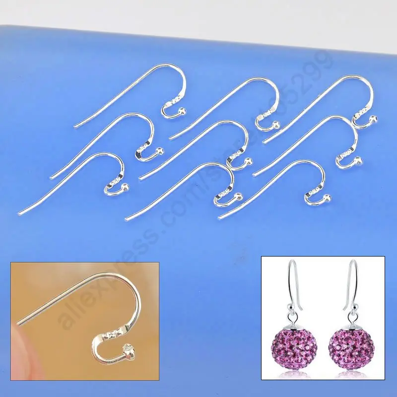 

New Arrival Earring Findings Genuine 925 Sterling Silver Jewellery Ear Wire S Ball Hooks DIY Handmade Collections