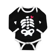 2018 Child Boys Clothes Halloween Toddler Child Child Boys Bone Love Print Cartoon Romper Jumpsuit Garments #FT05