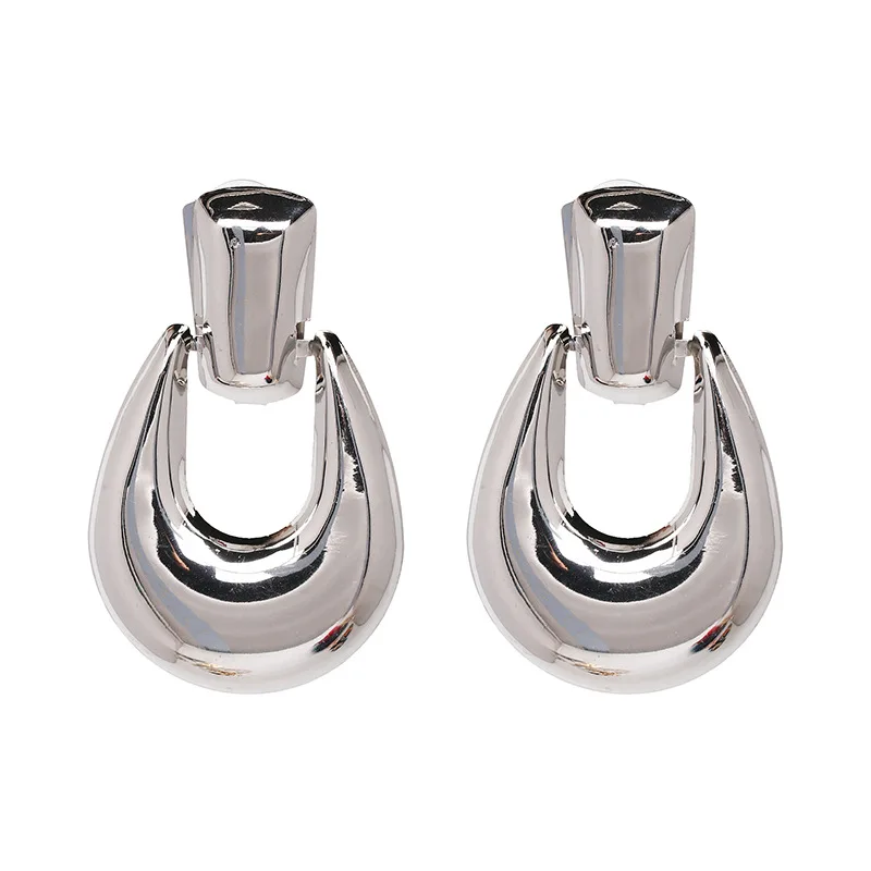 

Punk Style Chunky Hollow Drop Earring for Women Party Rose Gold Silver Color Za Pendientes Boucle D'oreille Femme 2018 Jewellery