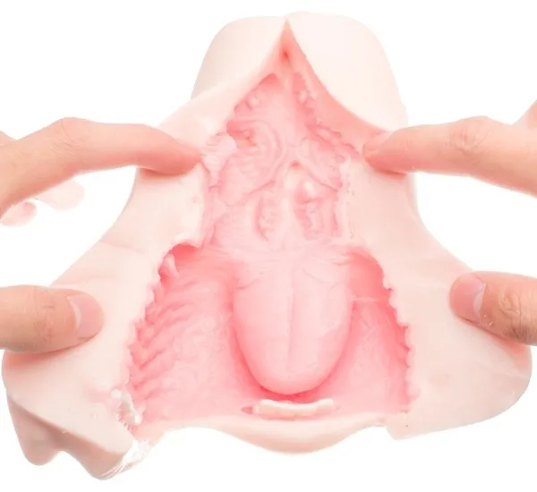 Male oral sex toys masturbation real teeth tongue deep throat Japan Magic eyes Paint lips Tight pussy blow jop sex toys for men 10