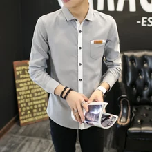 2017 New spring men’s , stylish men’s casual long-sleeved shirt large size Men Business Shirt M-5XL