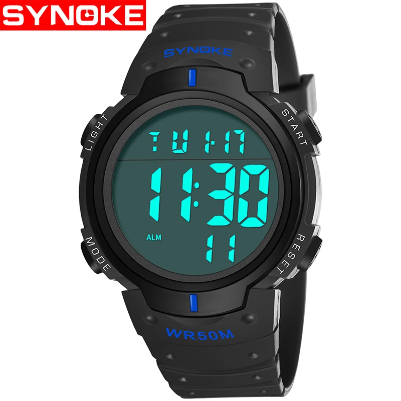 

SYNOKE Men Sports Watches Digital Waterproof Men's Boy Male Clock LCD Sport Wrist Relogio Masculino For Gift