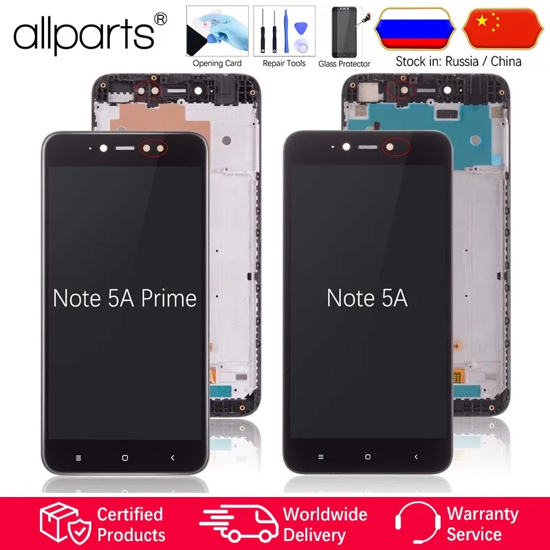 Display For XIAOMI Redmi Note 5A / Note 5A Prime LCD Touch Screen Digitizer With Frame Original Y1 / Y1 Lite Black White