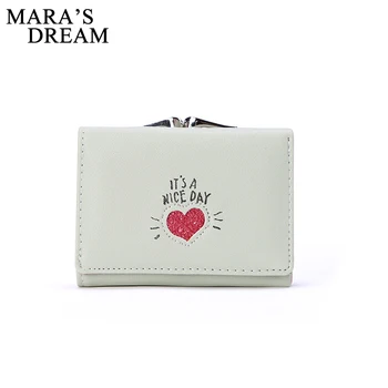 

Mara's Dream Women PU Leather Wallet Short Slim Mini Money Bag Candy Color Wallet Coin Card Purses Holders Clip Female Bags