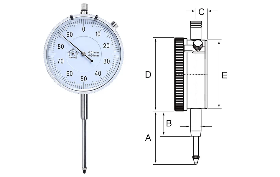 Индикатор циферблата Syntek 0-5 мм Высокоточный 0,01 мм заводское качество измерительный инструмент Метрическая шкала индикатор набора теста датчик CE SGS