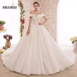 Шамай элегантные кружева принцесса свадебное платье 2019 Бисер аппликации Винтаж высокое качество невесты платья Robe De Mariage плюс Размеры