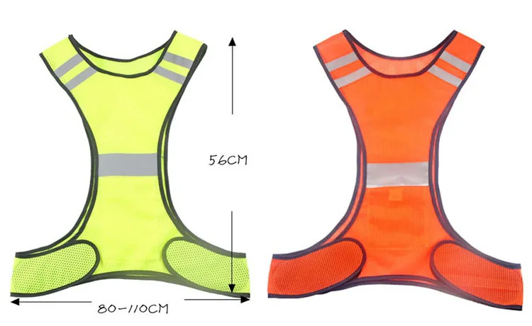 Reflective Safety Vest Night Outdoor Sport Vest Running Riding Reflective Security Tops Clothing Lightweight Breathable Vests (7)