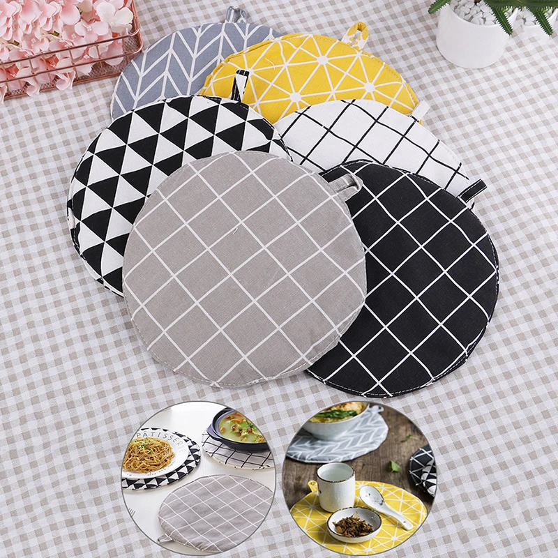 1 قطعة القطن جولة الجدول حصيرة المضادة للانزلاق العزل بوثولدير شرب الوقايات المطبخ حصيرة إناء/ قدر مكان ماتس وعاء