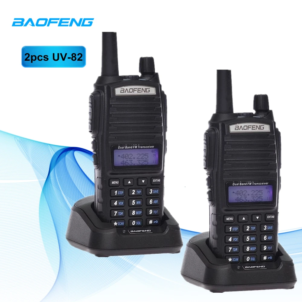 

2PCS Walkie Talkie Baofeng UV-82 Two way Radio Transceiver 128 CHs 400-520MHz Dual Band Dual Display Dual Standby Walkie Talkie