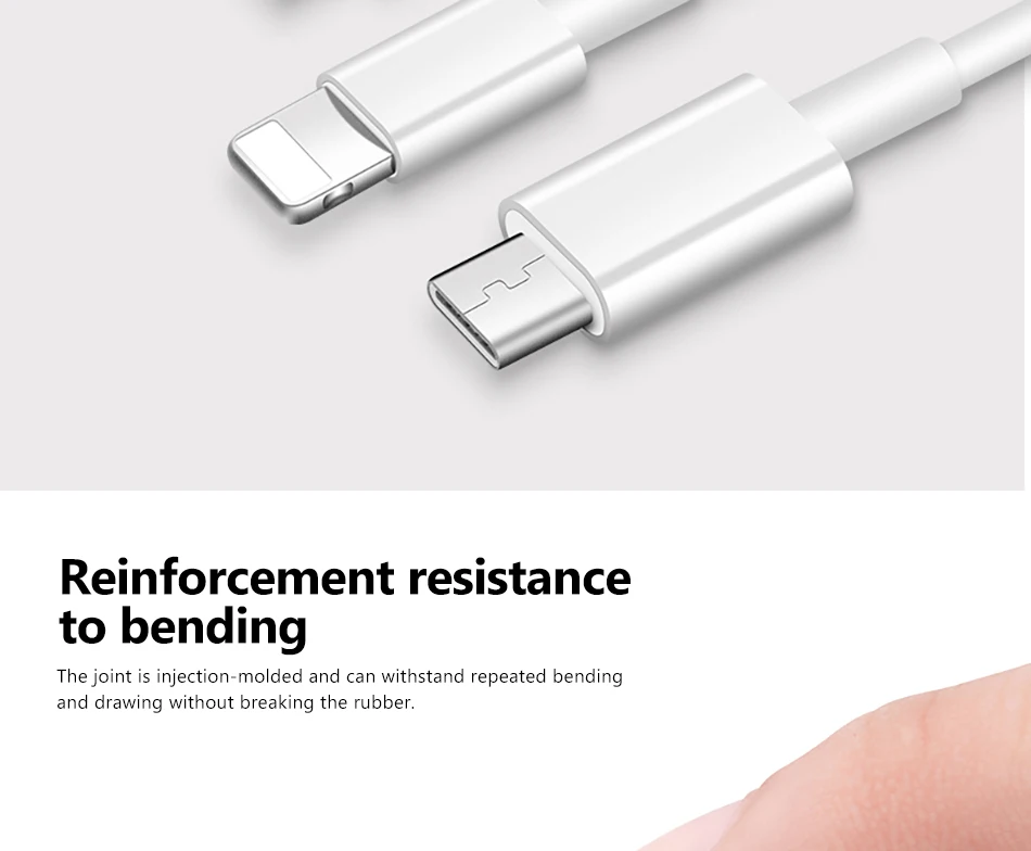 NOHON USB Phone Cables For iPhone 6 5s 7 8 Plus X XS Charging Type-C Micro USB For Samsung S8 S9 Note 8 3 in 1 Charging Cable (8)