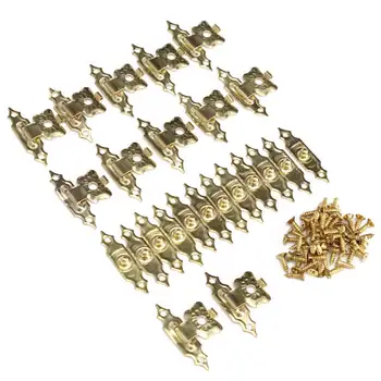 

MTGATHER 12pcs Decorative Antique Brass Mini Jewelry Gift Wine Box Wooden Case Hasp Latch 30x18mm Hot Sale