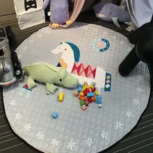 Мультфильм Животные лиса овец автомобили кролик сова детские коврики Play ребенок одеяло для ползания ковер игрушки сумка для хранения Nordic Детская комната Декор