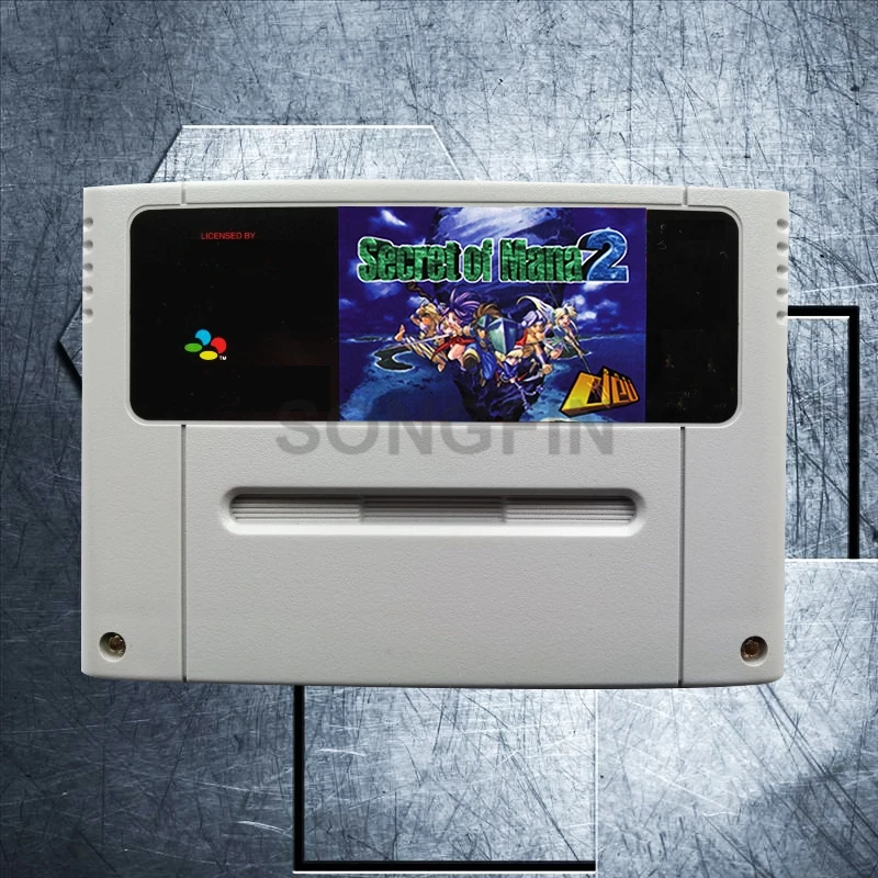 Secret of Mana 2 аккумулятор сохранить 16 бит большой серый игровой Картридж для EUR/PAL