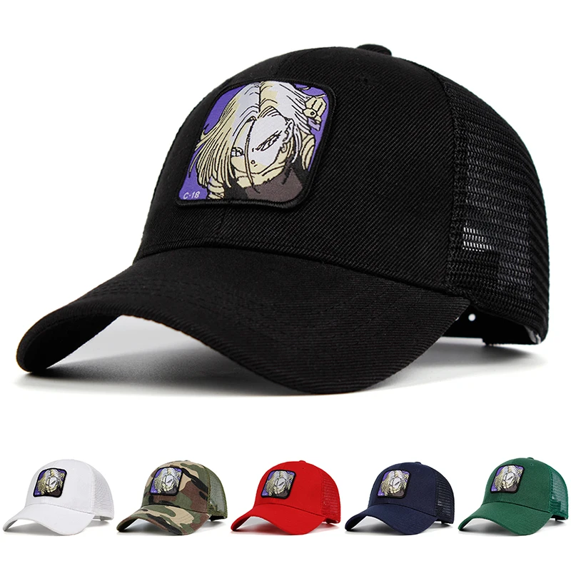 Гоку сетчатая Шляпа Snapback BULMA хлопок C 18 Saiyan Бейсбол Кепки Для мужчин женщин хип хоп