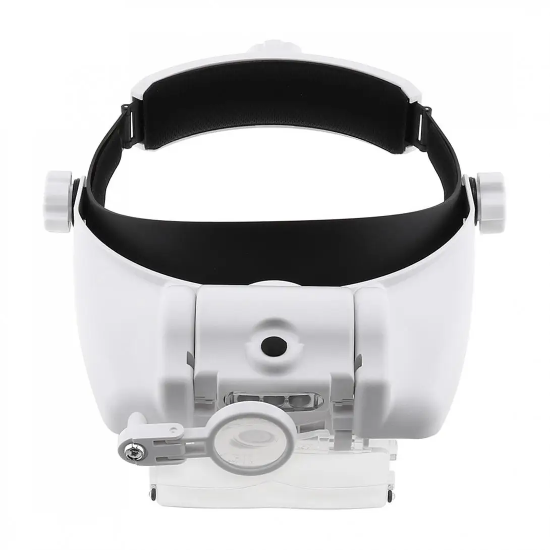 Headband Magnifier with 2LED Light Wearable Magnifier Adjustable Headband  1.5X 1.5X 6X 8X Magnifier For Reading Watch Repair - AliExpress