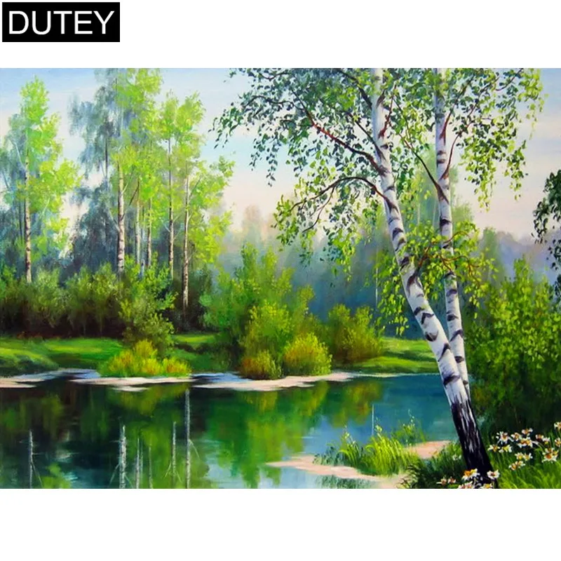 5d diy diamond painting landscape Cross stitch kit 3d Diamond embroidery diamond mosaic pattern resin modern paintings gift