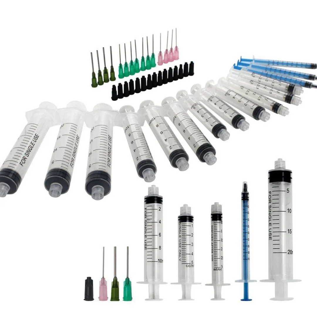 15 Pack 20ml 10ml 5ml 3ml 1ml Luer Slip Syringes For Oil Or Glue Applicator For