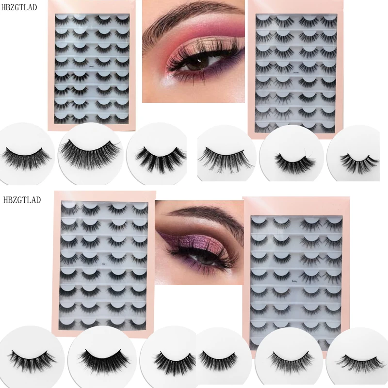 

NEW 5/16 Pairs Multipack 3D Soft Mink Hair False Eyelashes Handmade Wispy Fluffy Long Lashes Natural Eye Makeup Tools Eye Lashes