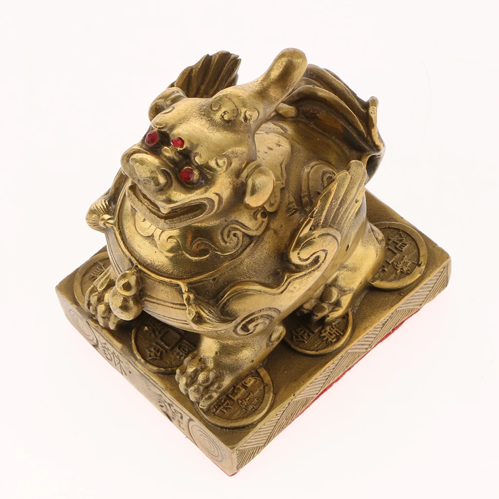 Chinese Copper Brave Troops Lucky Fortune Wealth Home Decoration Pi Xiu Brass Feng Shui Furnishing Articles