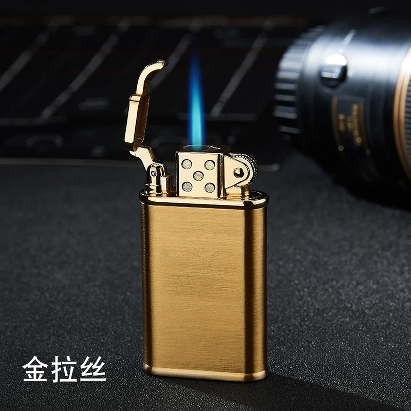 

Windproof Direct fire Inflatable lighter Fashion cigarette Metal lighters Windproof smoking Grinding Wheel Lighter Outdoor Tools
