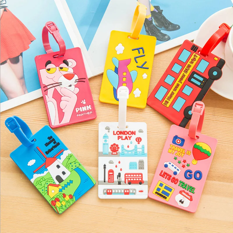 Милый чемодан Kawaii багажная бирка этикетка мультяшный ID адрес держатель