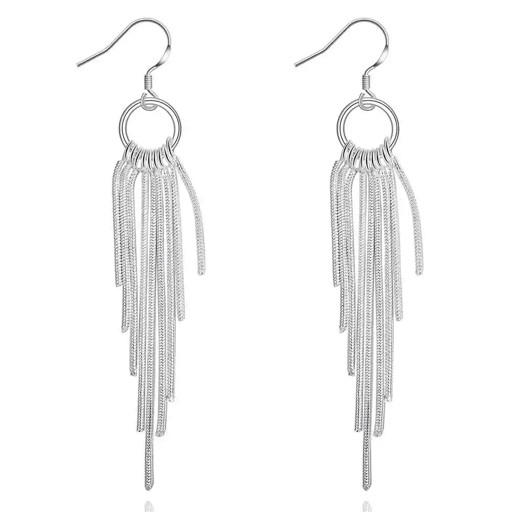 

Simple Fashion Style Silver plated Multi Line Earrings Jewellery mens 2014,Wholesale&hot sell, SMTE273
