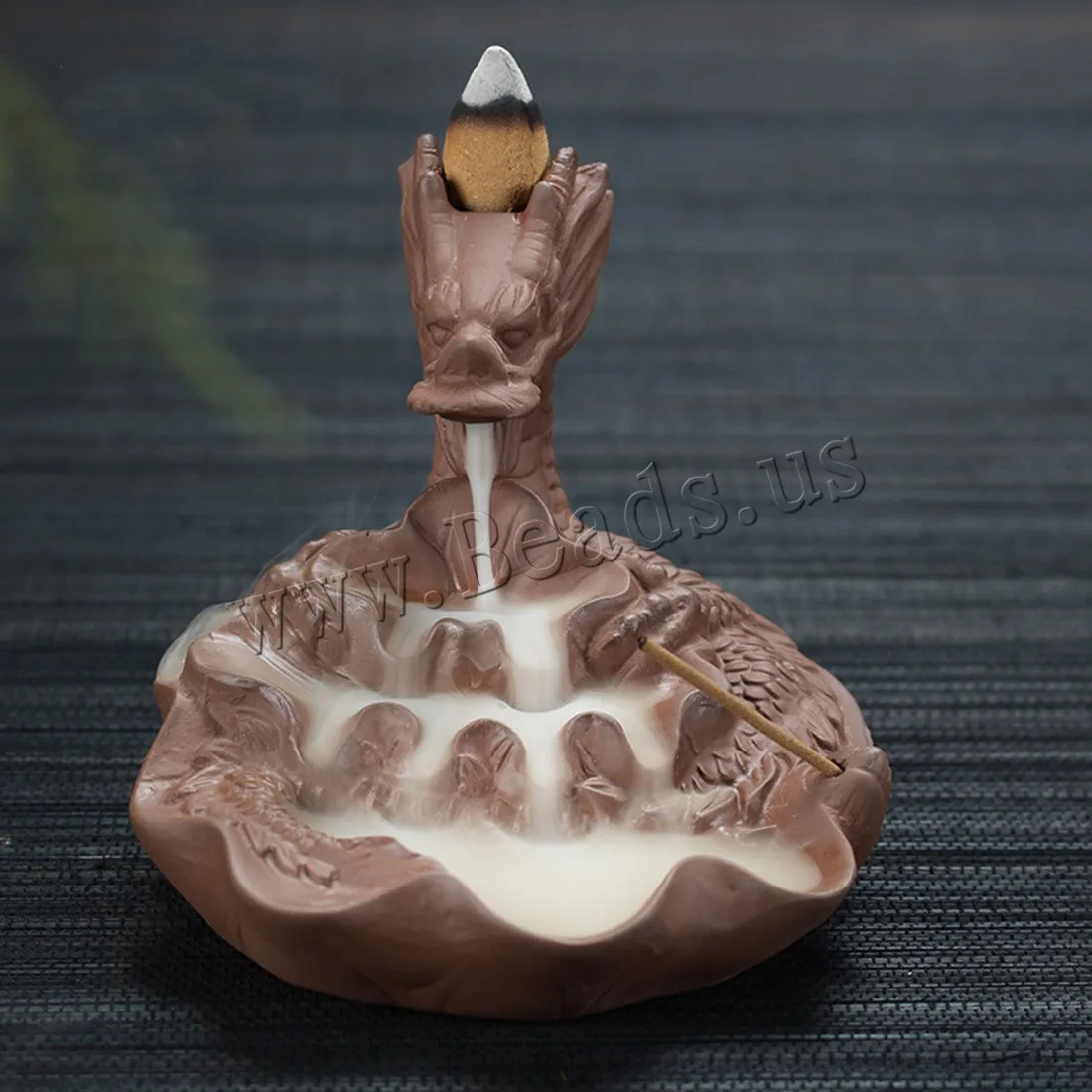 Creative Dragon Ceramic Backflow Incense Burner Smoke Waterfall Incense Aromatherapy Furnace Holder Use In Home Office Teahouse