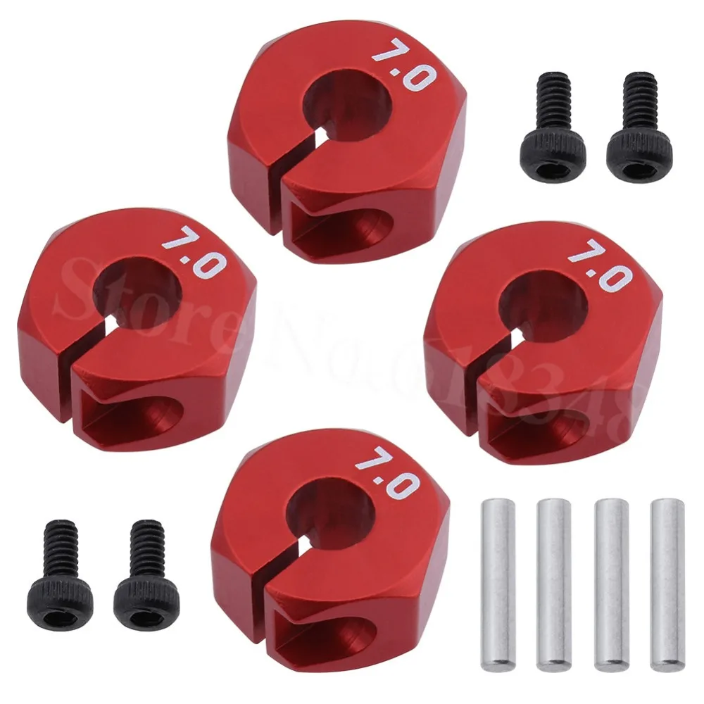 4pcs Aluminum 7 0 Wheel Hex 12mm Drive Hubs With Pins Screws For font b RC