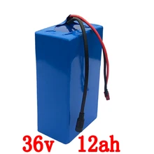 Rechargeable 36V 12AH Electric Bike battery 36V 500W Lithium ion Bike Battery with PVC case 15A BMS 42V 2A charger Free shipping