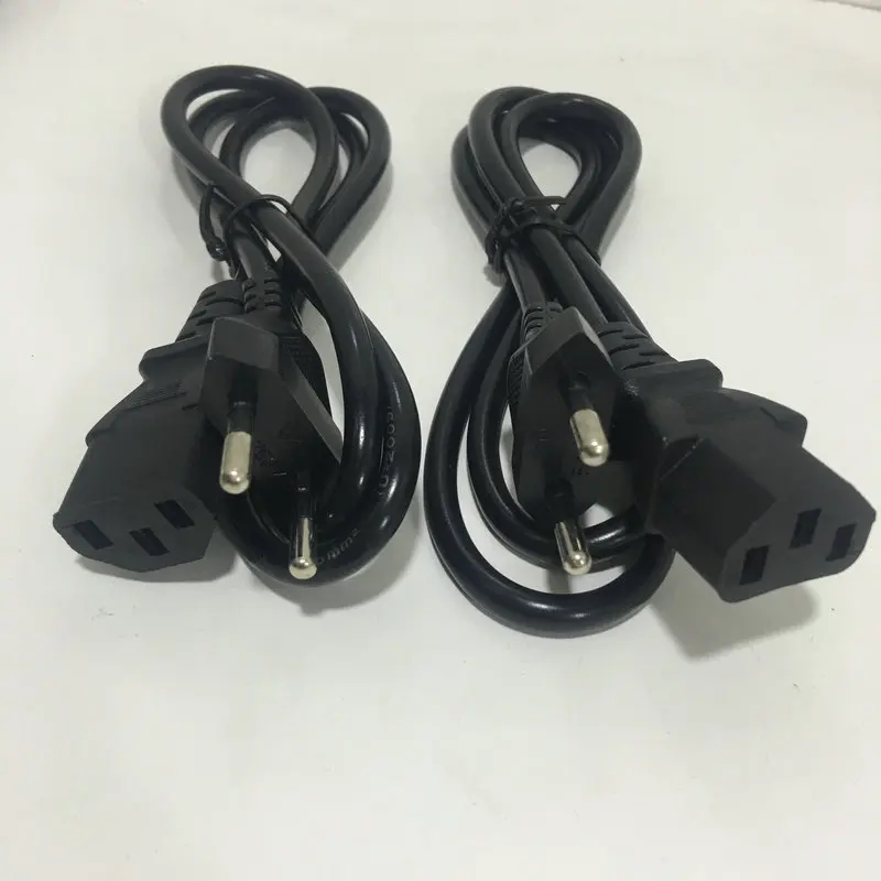 

FGHGF 1pcs EU Plug AC Power Cord Cable 1m 100cm 3 plug contacts LED light 2835 5050 power adapter EU plug cable Charging line