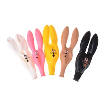 

10 inch 10Pcs Rabbit Head Latex Inflatable Balloon Mixed Color Children's Party Special Shaped Cartoon Toy
