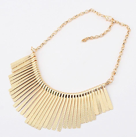 2015 vintage beads choker pendent Joker metal fringe necklace