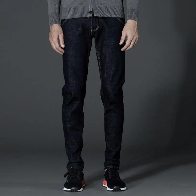 Men's Elastic Black Straight Jeans Classic Style Denim Jeans New Male