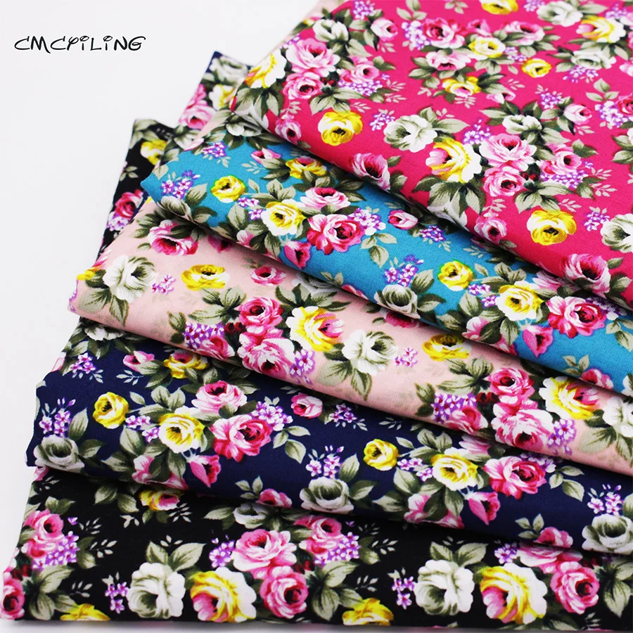 

5 Pcs/Lot Printed Cotton Fabric For DIY Patchwork Fabric Quilting Sewing Cloth Tissus Patchwork Floral Series Fabrics 48*48cm