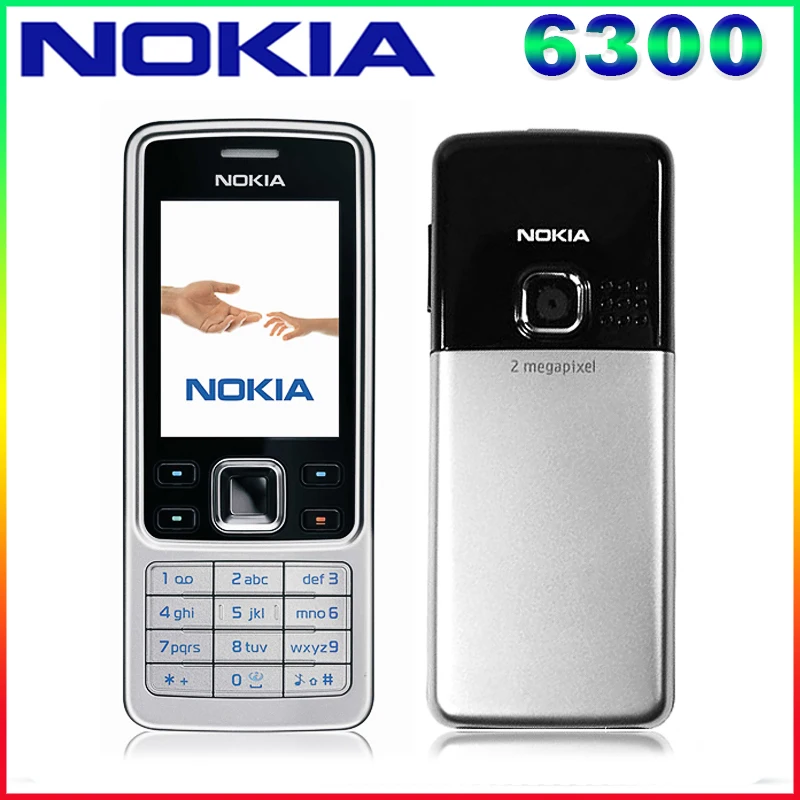 Original Nokia 6300 Mobile Phone Unlocked Black 6300 cellphone & Russian Arabic English Keyboard