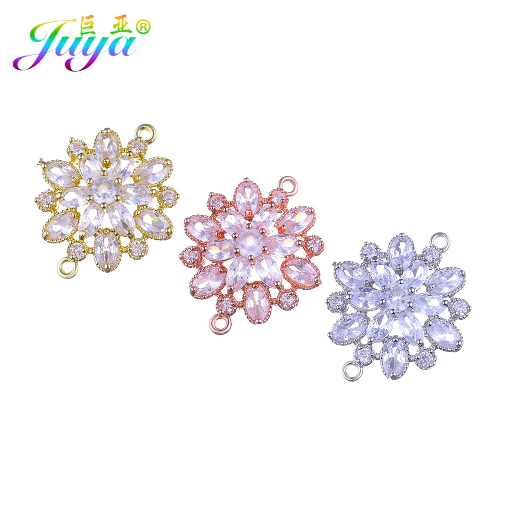 Juya Diy Women's Jewelry Findings Gold/rose Gold Charms Flower