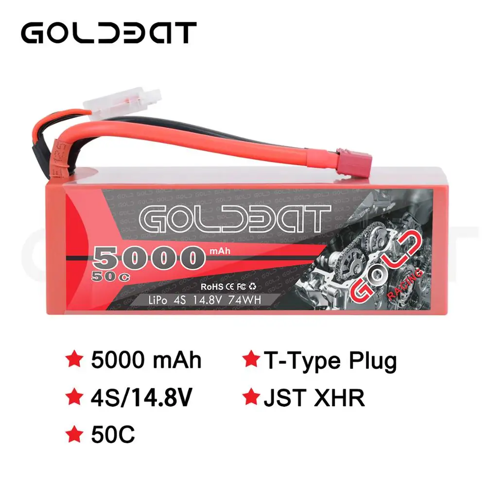 

GOLDBAT 14.8V LiPo Battery for RC 5000mAh battery lipo 4S 50C with Deans T Plug for RC Buggy Truggy Crawler Monster Boat Truck