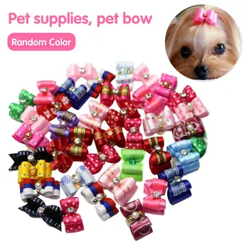 

10PCS Handmade Cute Pet Dog Bow Loverly Bowknot Dog Ties Cute Pet Headwear Grooming For Puppy Dogs Accessories