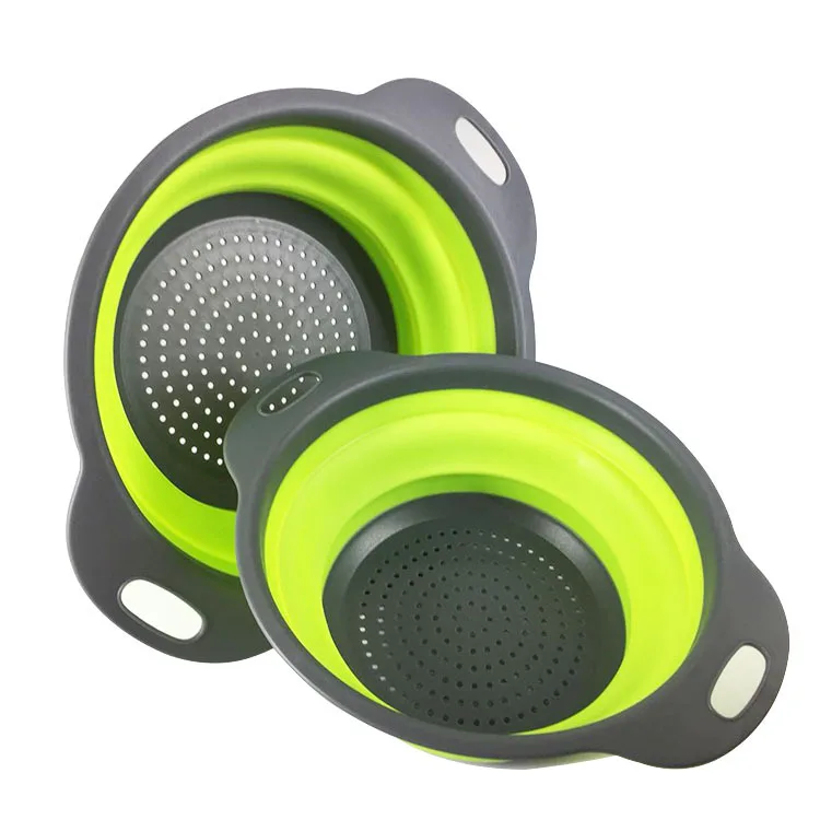 

Foldable Silicone Colander Fruit Vegetable Washing Basket Strainer Kitchen Tool Kitchen accessories Plastic basket