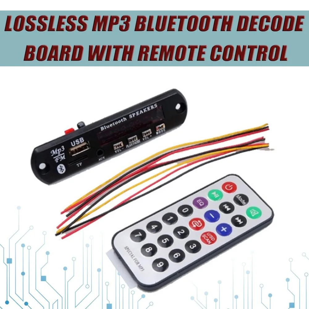 Без потерь Bluetooth MP3 WMA декодер плата с пультом дистанционного управления аудио модуль поддержка AUX TF USB FM радио для автомобиля аксессуар