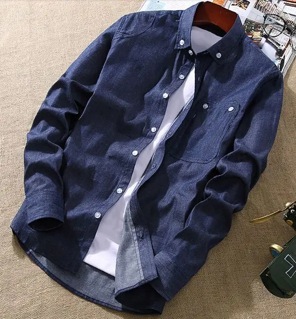 Plus Size 3XL Men Casual Shirt 100 Cotton New Fashion 2016 Spring Mens