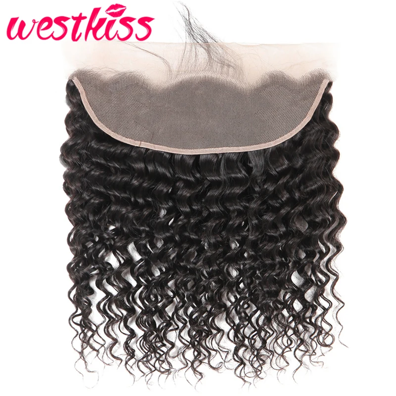 West Kiss бразильский глубокая волна волосы remy уха до уха 13x4 дюймов синтетический Frontal шнурка волос с ребенком натуральные волосы