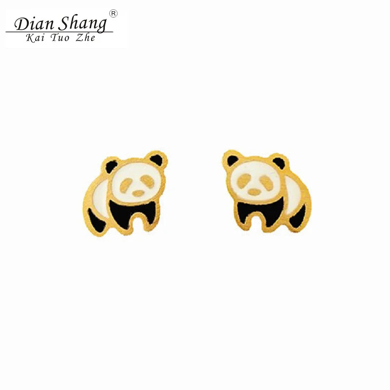2017 Симпатичные Pendientes panda серьги эмаль Brincos животного Серьги гвоздики медведь