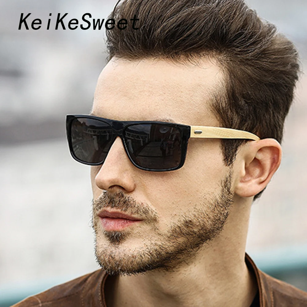 

KeiKeSweet Men Wood Top Brand Designer Mirror UV400 Rays Sunglasses Bamboo Outdoor Party Driving Hot Fashion Sport Sun Glasses