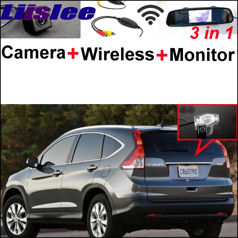 

3 in1 Special Rear View Camera + Wireless Receiver + Mirror Monitor DIY Parking System For Honda For CR-V For CRV FRV HRV MRV